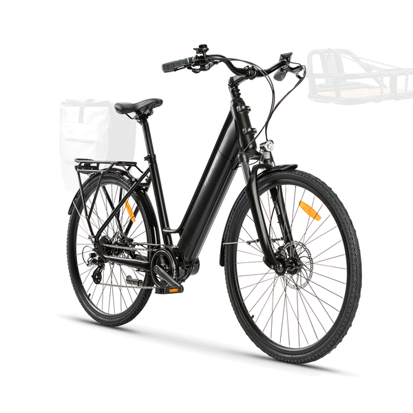 MAGMOVE Electric Bikes, 28" City E-bike for Adults Bafang Mid-mounted 250W Motor 13Ah Detachable Battery Urban bike, Shimano 8 Speed Transmission Gears Double Disc Brakes 5 Speeds Electric Bicycle
